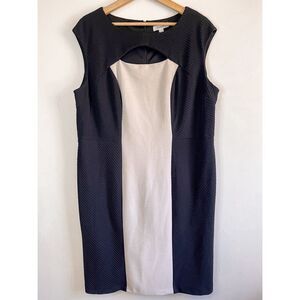 Dressbarn Fitted Colorblock Black & White Dress Size 18W